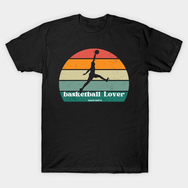 Hoops Lover Retro Basketball Tee - Born to Play T-Shirt by SakuraInsights